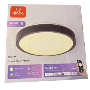 Globe Electric Dean 11” Brushed Nickel Smart LED Flush Mount Light NIB